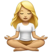 blond girl meditating sticker