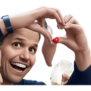 girl enjoying drink with heart sticker