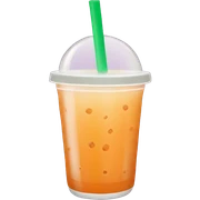 orange bubble tea with boba sticker