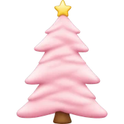 Pastel pink Christmas tree sticker