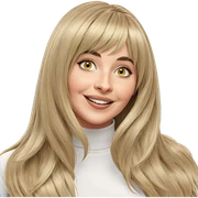 smiling girl with long hair sticker