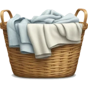 A laundry basket with cloth sticker