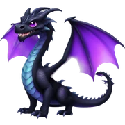 Black iridescent Dragon with purple eyes sticker