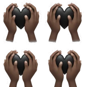 black heart in hands sticker