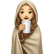 white girl inside a blanket sipping coffee eyes closed sticker