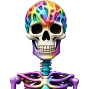 Rainbow skeleton sticker