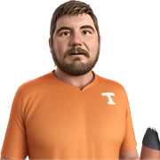 muscular male in orange shirt sticker