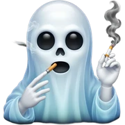 Ghost smoking a cigarette  sticker