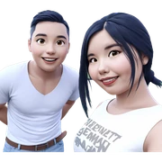 smiling girl and boy outdoors sticker