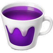 White cup with purple liquid inside sticker