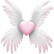 pastel pink heart with white wings sticker