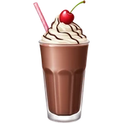 Chocolate milkshake with a cherry on top sticker