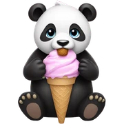 Panda eating ice cream sticker