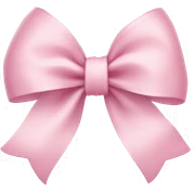 light pink ribbon bow sticker