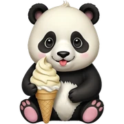 Panda eating ice cream sticker