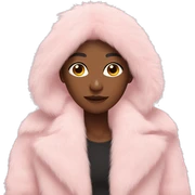 Long pastel pink fur coat sticker