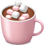 Light Pink mug of hot chocolate with marshmallows  sticker