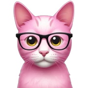 pink cat with glasses sticker