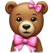 Bear with a pink bow sticker