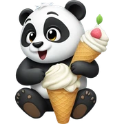 Panda eating ice cream sticker