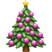 pink christmas tree sticker
