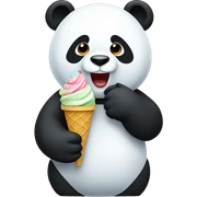 Panda eating ice cream sticker
