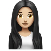 white girl with black long hair sticker