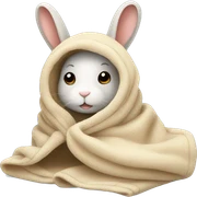 rabbit cozy in blanket sticker
