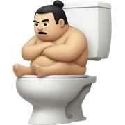 Sumo on the toilet  sticker