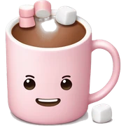 Light Pink mug of hot chocolate with marshmallows  sticker