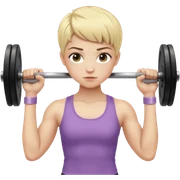 pale gym girl with blonde pixie cut lifting weights sticker
