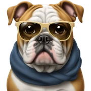 Bulldog in sunglasses sticker