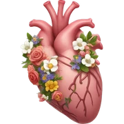 Anatomical hart with flowers sticker