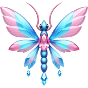 Shiny luminescent translucent diaphanous Diancie-Palkia-Amaura-Aurorus-Salamence-aesthetic-fusion-crystal-fly-decoration-deco-thing-object sticker