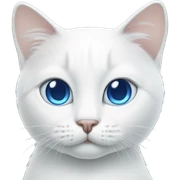 White cat with blue eyes sticker