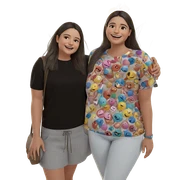 smiling girls outdoors with balloons sticker