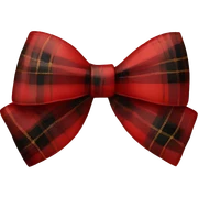 red tartan  bow sticker