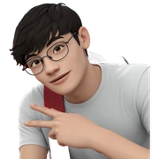 boy with glasses by vending machine sticker
