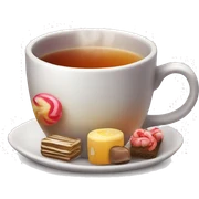 Warm tea with sweets sticker