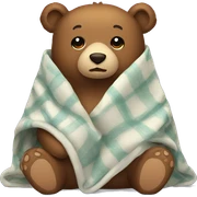 bear cozy in blanket sticker