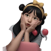 black haired girl looking at viewer sticker