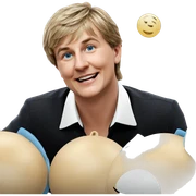 smiling boy with blue eyes sticker