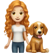 ginger girl with golden retriever sticker
