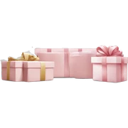 Light pink Christmas gifts under a white Christmas tree  sticker