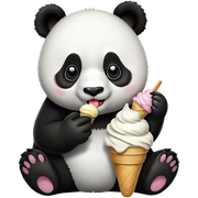 Panda eating ice cream sticker