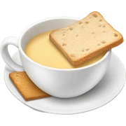 a cup with milk and crisp bread on the side sticker