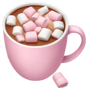 Light Pink mug of hot chocolate with marshmallows  sticker