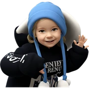 smiling girl in blue hat sticker