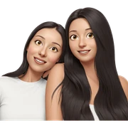 happy girls with long hair sticker