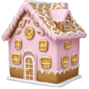 light pink and gold and white gingerbread house sticker